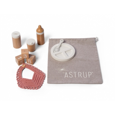 Set de repas pour poupée en bois