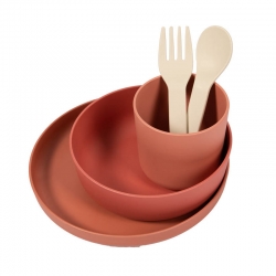 Set de vaisselle biodégradable terracotta