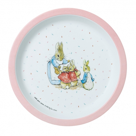 Pierre Lapin - Assiette plate rose