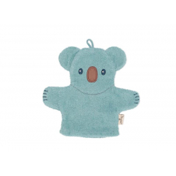 Gant de toilette marionnette koala bleu