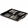 Backgammon simili cuir noir