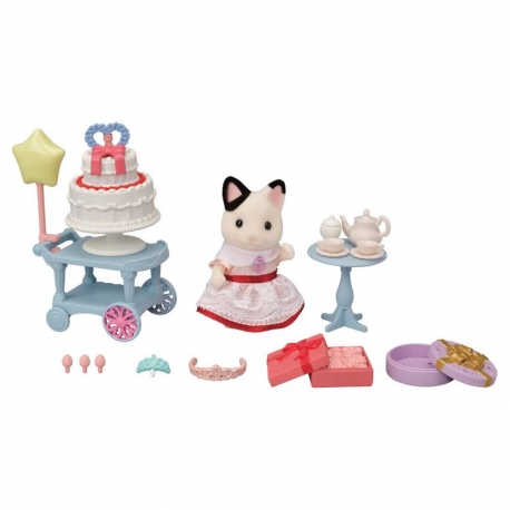 Sylvanian Families - Le chat bicolore et son goûter d'anniversaire