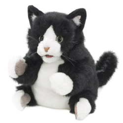 Marionnette chat noir et blanc