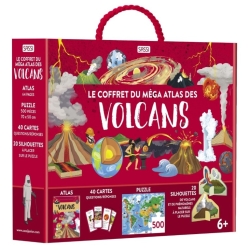 Puzzle 500 pcs - Le coffret de l'atlas des volcans
