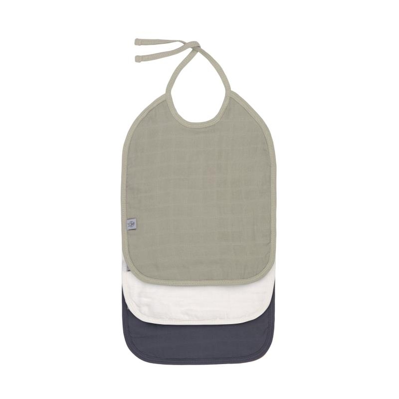 Pack de 3 bavoirs en mousseline - Bleu