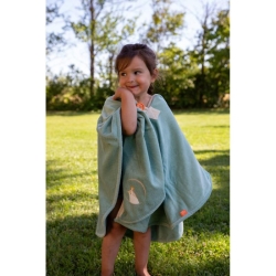 Cape de bain velours - Pingouin vert