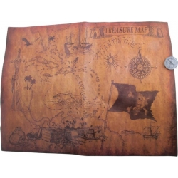 Carte au trésor de pirate avec boussole