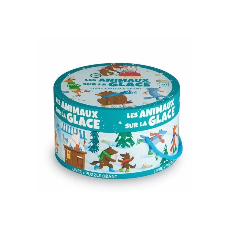 Puzzle géant 30 pcs et livre - Les animaux sur la glace