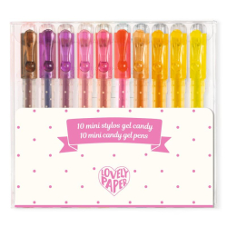 Lovely paper - 10 minis stylos gel candy