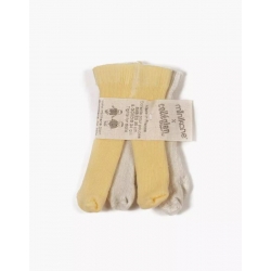 Gordi 34 & 37 cm - Lot de 2 collants jaune/beige