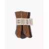 Gordi 34 & 37 cm - Lot de 2 collants gris/camel