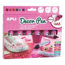 Feutres gel effet 3D paillettés