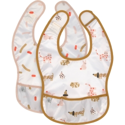 Pack de 2 bavoirs plastifiés avec poche - Little mateys orange