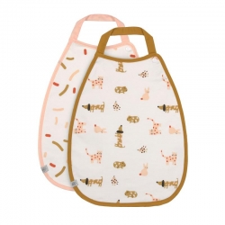Pack de 2 grands bavoirs éponge - Little mateys orange
