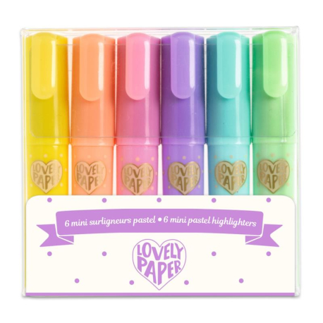 Lovely paper - 6 mini surligneurs pastel