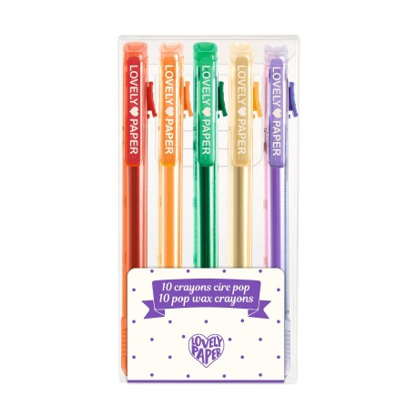 Lovely paper - 5 crayons cire pop