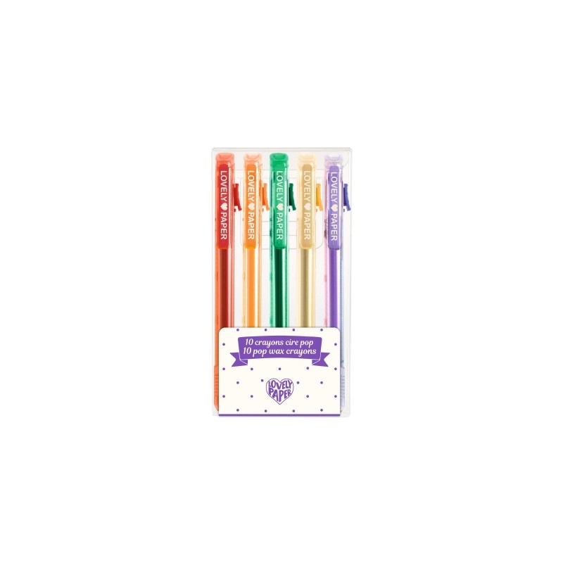 Lovely paper - 5 crayons cire pop