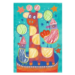 Coloriage pour les petits - Funambule et balles