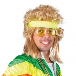 Déguisement - Lunettes aviateur jaune fluo