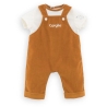 Vêtement salopette velours et t-shirt bébé 36 cm