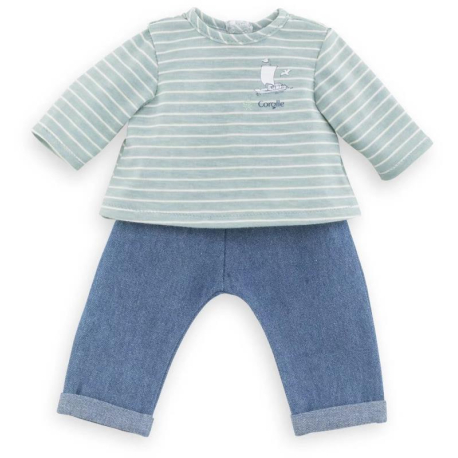 Vêtement pantalon + marinière bébé 36 cm