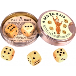 5 dés en buis