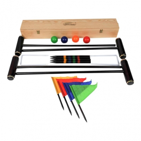 Jeu de croquet dans coffret en bois