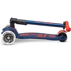 Trottinette Micro Maxi deluxe pliable led - Bleu Marine