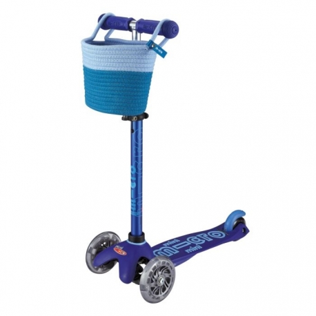 Panier tressé bleu pour trottinette Micro
