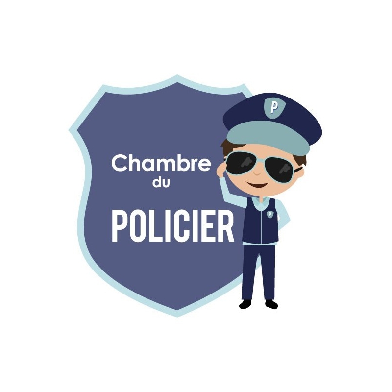 Plaque de porte enfant - Policier