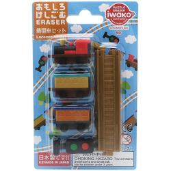 Gommes puzzle Iwako - Locomotives
