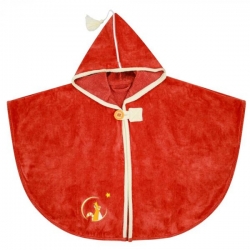 Cape de bain velours - Panda roux terracotta