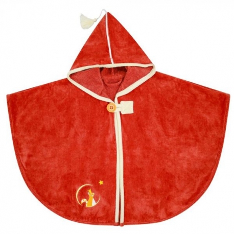 Cape de bain velours - Panda roux terracotta