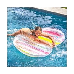 Matelas gonflable coeur arc-en-ciel