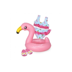 Bouée et ensemble de bain pour poupée Flamant Rose