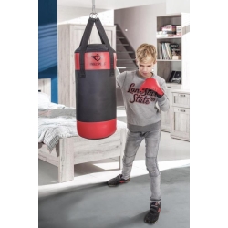 Sac de frappe avec gants - Noir/Rouge