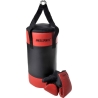 Sac de frappe avec gants - Noir/Rouge