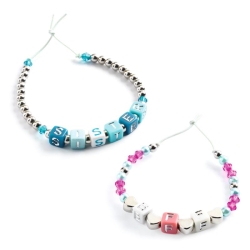 Perles alphabets - Argent