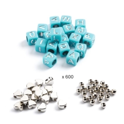 Perles alphabets - Argent