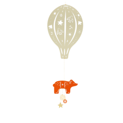 Mobile - Montgolfière ours gris perle