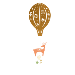 Mobile - Montgolfière daim dorée