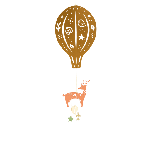 Mobile - Montgolfière daim dorée