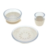 Set de vaisselle en verre et silicone - Nature