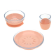 Set de vaisselle en verre et silicone - Abricot
