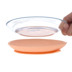 Set de vaisselle en verre et silicone - Abricot