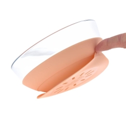 Set de vaisselle en verre et silicone - Abricot