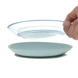 Set de vaisselle en verre et silicone - Bleu
