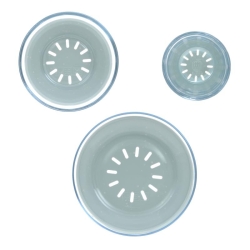 Set de vaisselle en verre et silicone - Bleu