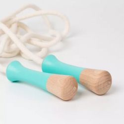Corde à sauter en bois bleu turquoise