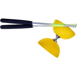 Set de diabolo jaune avec baguettes alu